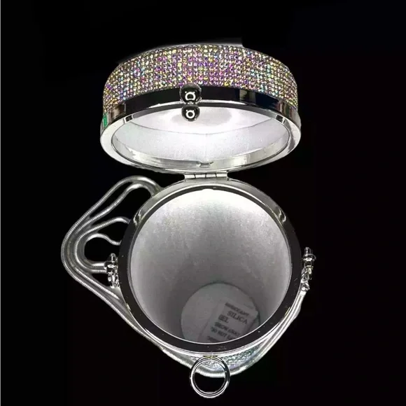 Starbucks Silver, Green & Gold Rhinestone Crossbody Purse - Picture 12 of 15